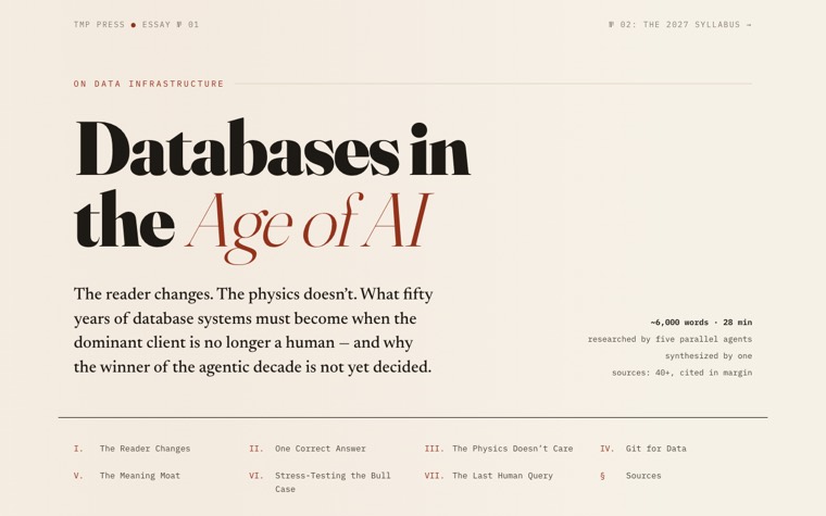 Databases in the AI Era — live page