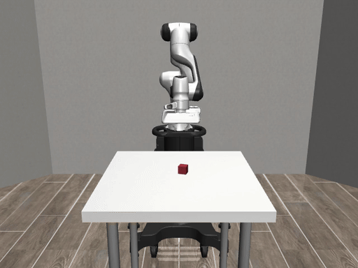 Arm lifting a cube with a fresh observation